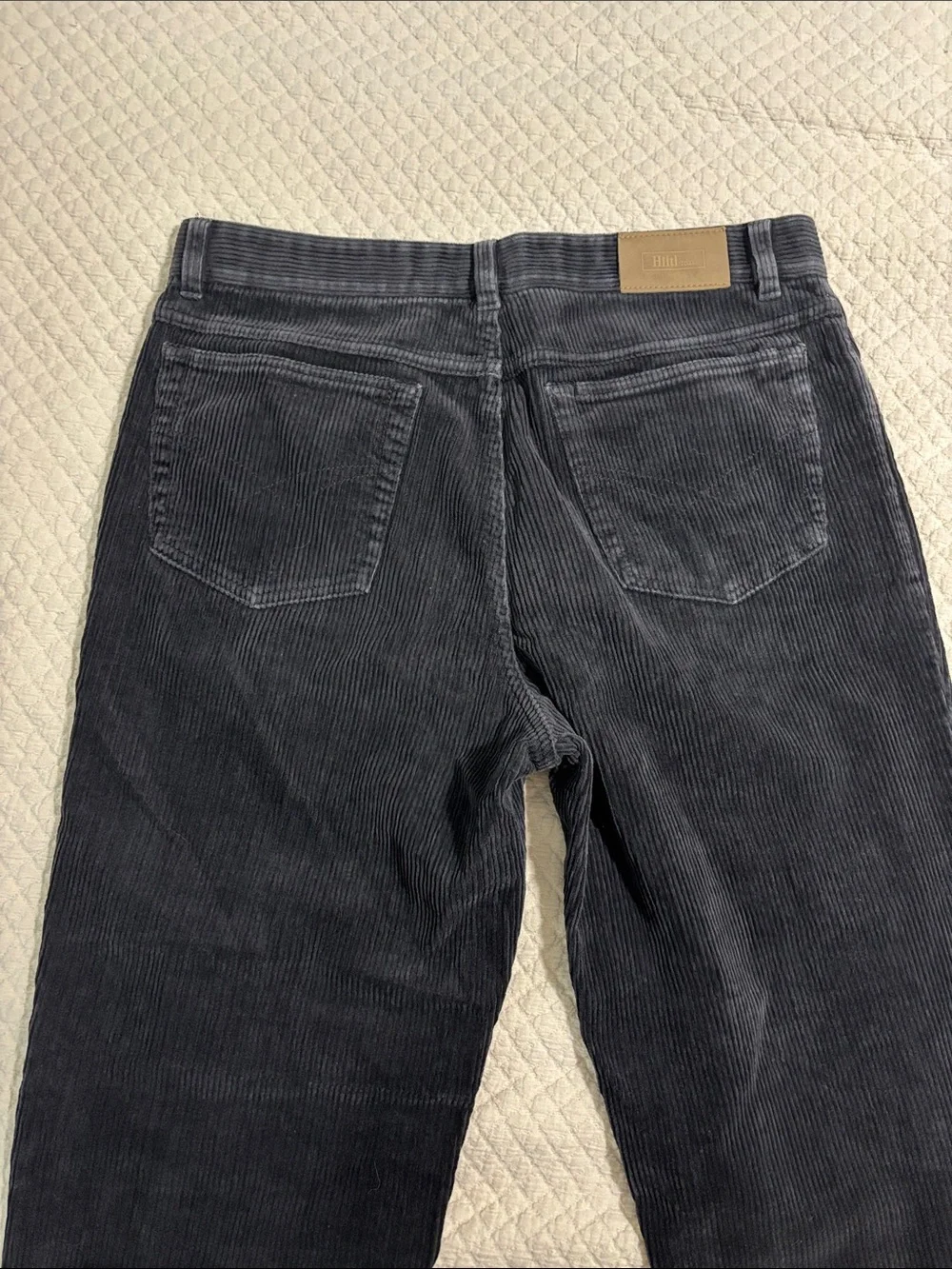 Men's Dark Corduroy Trousers - Classic Straight Fit